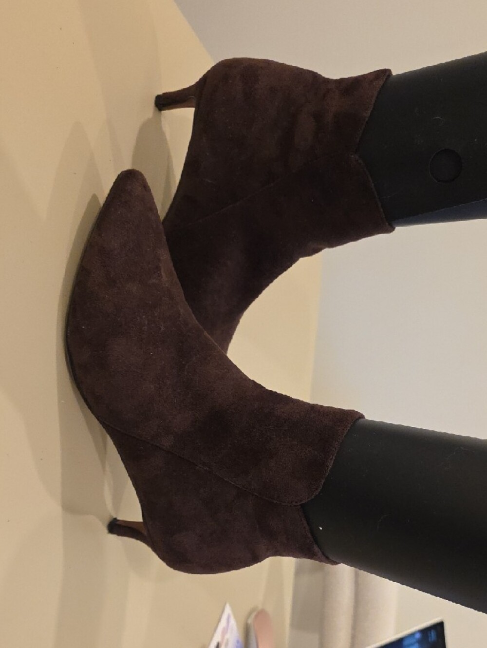 Women's Brown Suede Pointed Toe Ankle Boots